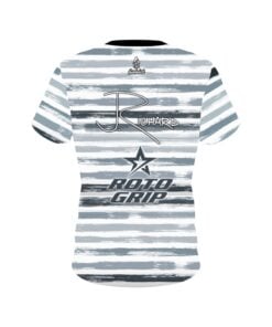 Alternative view of Jordan Richard Grey Stripes Replica CoolWick Bowling Jersey