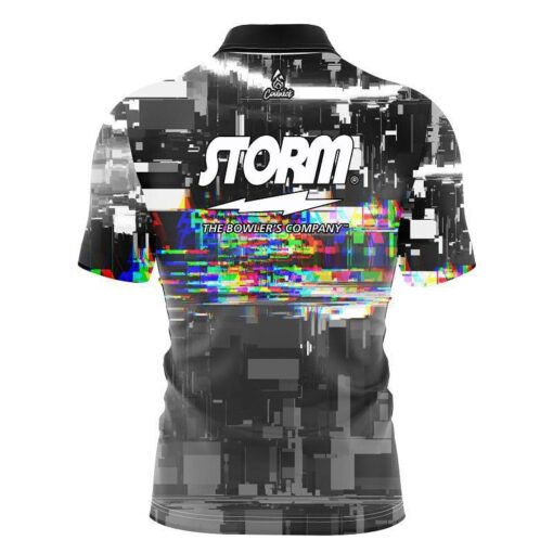 Storm Glitch Quick Ship CoolWick Sash Zip Bowling Jersey - Image 2