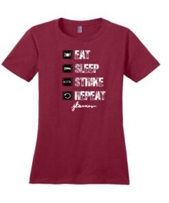 Josie Barnes CoolWick Eat Sleep Strike Repeat Bowling T-Shirt