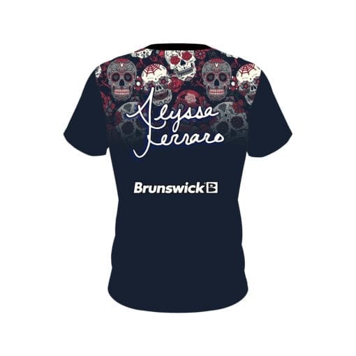 Brunswick Alyssa Ferraro Skulls CoolWick Bowling Jersey - Image 2