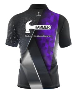 Alternative view of Hammer Purple Aspirations Quick Ship CoolWick Sash Zip Bowling Jersey