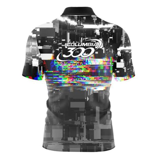 Columbia 300 Glitch Quick Ship CoolWick Sash Zip Bowling Jersey - Image 2