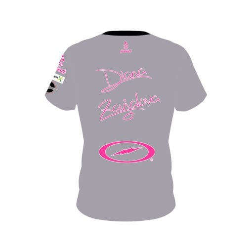 Storm Diana Zavjalova Grey Pink CoolWick Bowling Jersey - Image 2