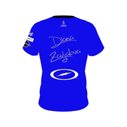Storm Diana Zavjalova Blue White CoolWick Bowling Jersey - Image 2