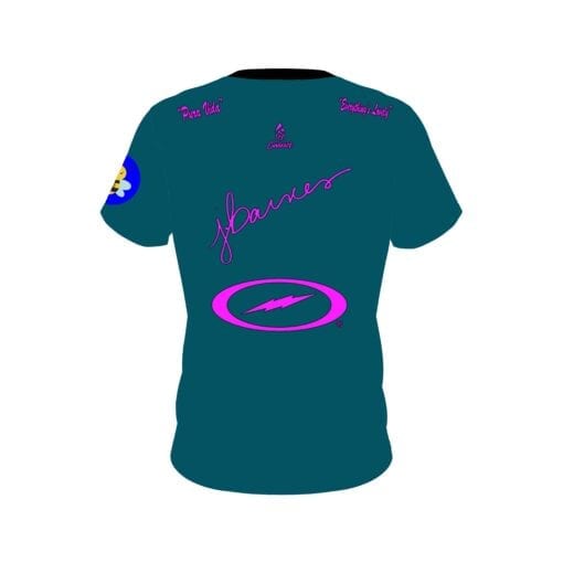 Josie Barnes Teal and Pink Replica CoolWick Bowling Jersey - Image 2
