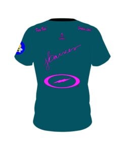 Alternative view of Josie Barnes Teal and Pink Replica CoolWick Bowling Jersey