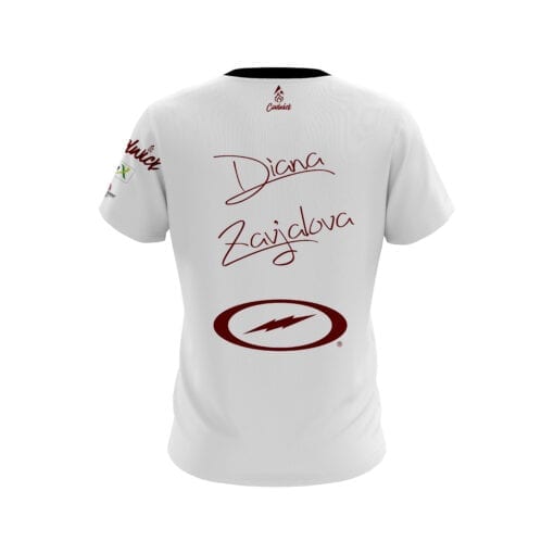 Storm Diana Zavjalova White Burgundy CoolWick Bowling Jersey - Image 2