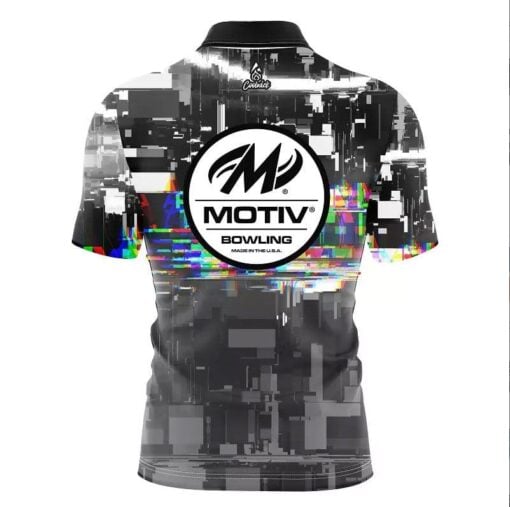 Motiv Glitch Quick Ship CoolWick Sash Zip Bowling Jersey - Image 2