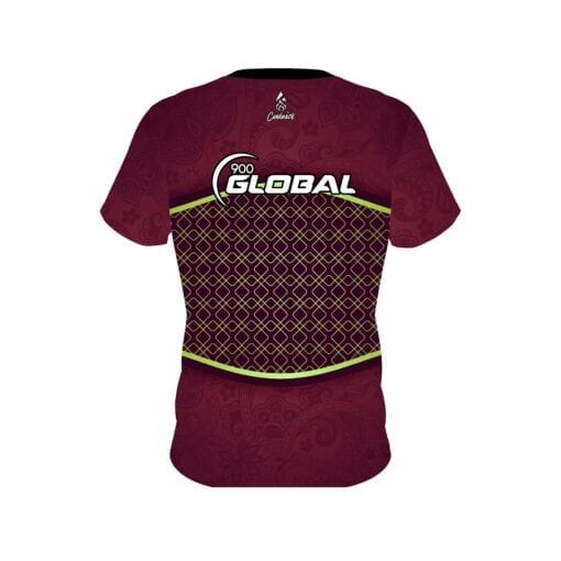 900 Global Maroon Barricade CoolWick Bowling Jersey - Image 2