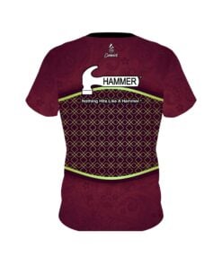 Alternative view of Hammer Maroon Barricade CoolWick Bowling Jersey