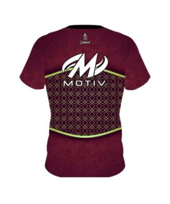 Alternative view of Motiv Maroon Barricade CoolWick Bowling Jersey