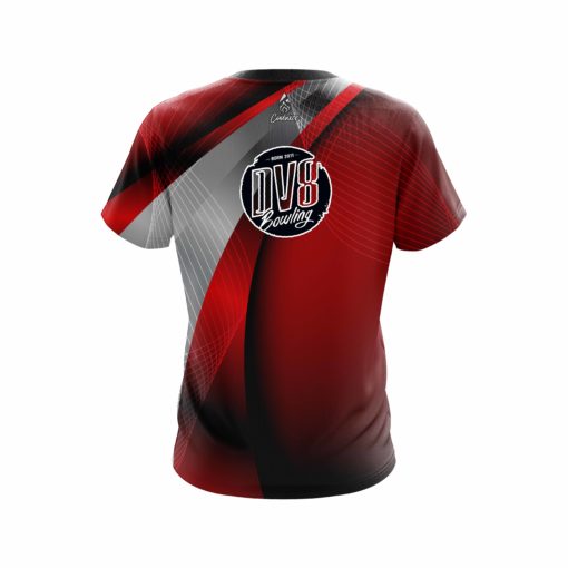 DV8 Red Oblique CoolWick Bowling Jersey - Image 2
