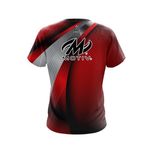 Motiv Red Oblique CoolWick Bowling Jersey - Image 2