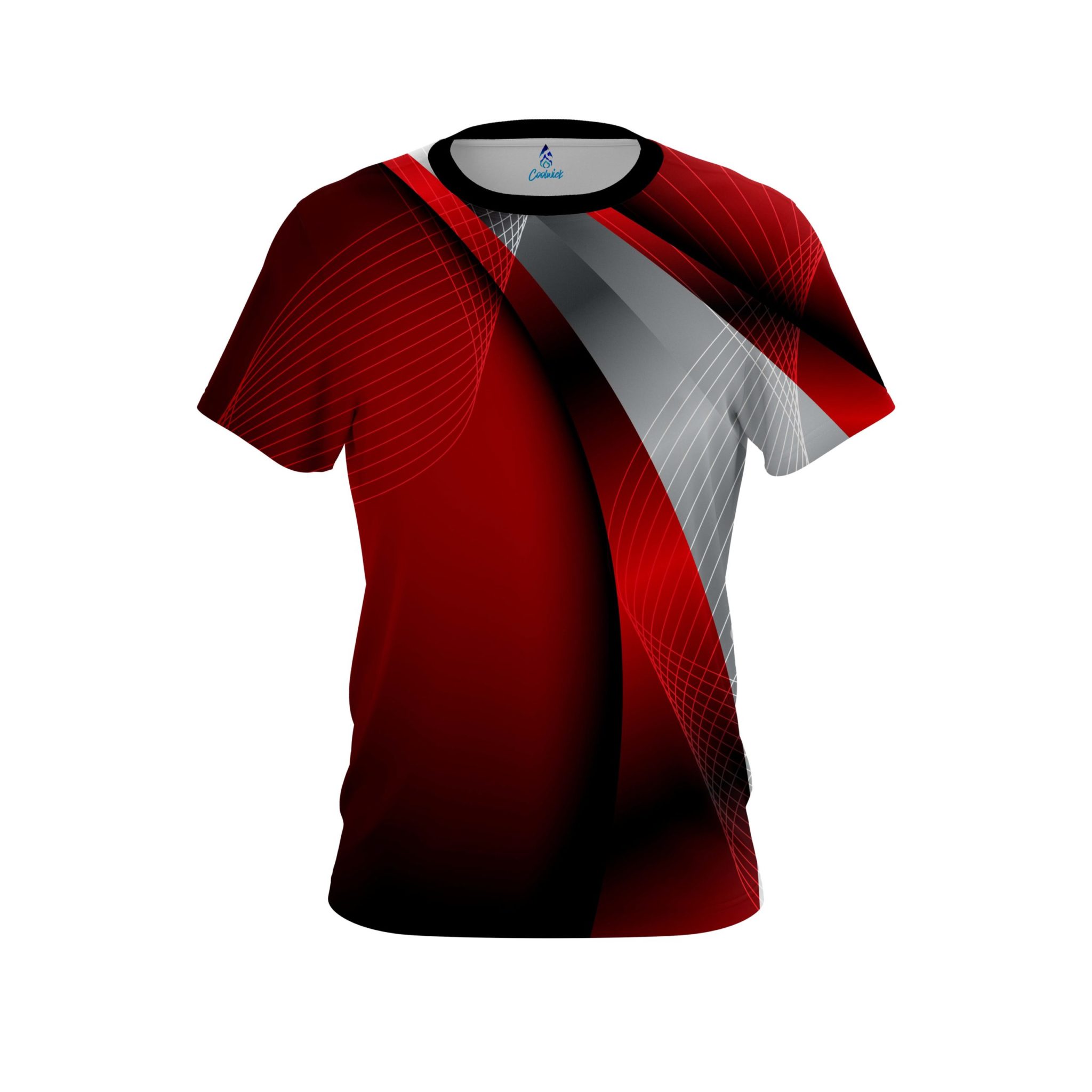 Plain Red Oblique CoolWick Bowling Jersey