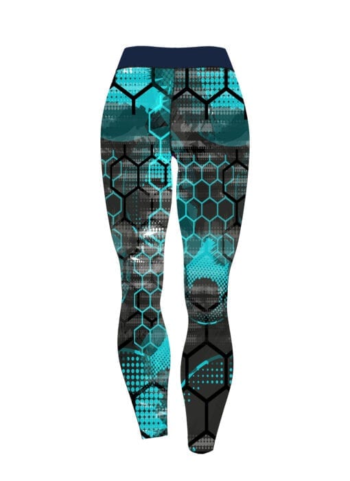 Teal Honeycomb CoolWick Leggings - Image 2