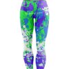 Paint Splatter Green Purple CoolWick Leggings - Image 2