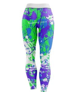 Alternative view of Paint Splatter Green Purple CoolWick Leggings
