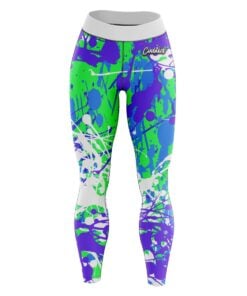 Paint Splatter Green Purple CoolWick Leggings