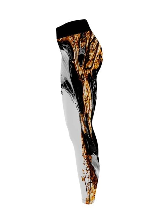 Liquid Black and Gold CoolWick Leggings - Image 3