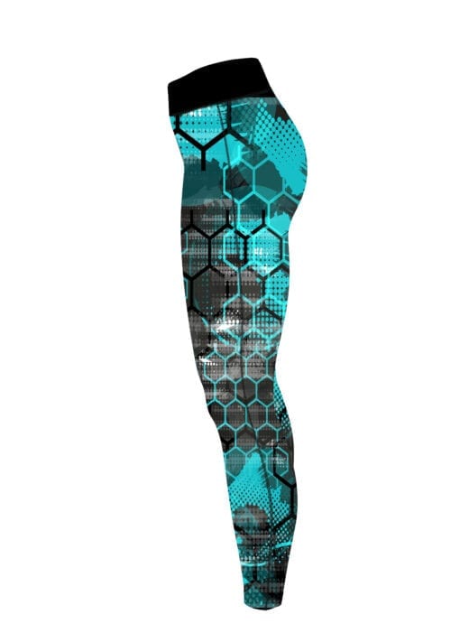 Teal Honeycomb CoolWick Leggings - Image 3