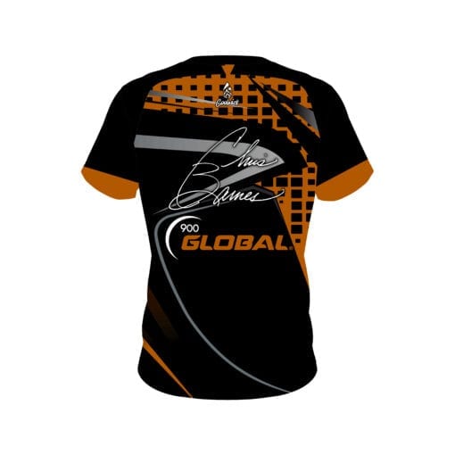 Chris Barnes Orange Slash CoolWick Bowling Jersey - Image 2