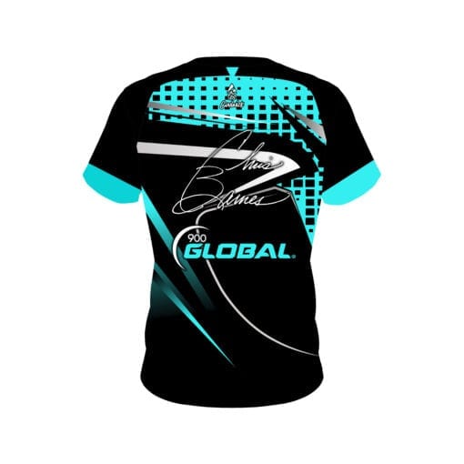 Chris Barnes Turquoise Slash CoolWick Bowling Jersey - Image 2
