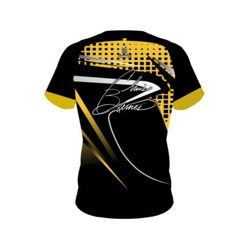Chris Barnes Black Yellow Slash CoolWick Bowling Jersey - Image 2