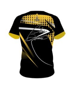 Alternative view of Chris Barnes Black Yellow Slash CoolWick Bowling Jersey