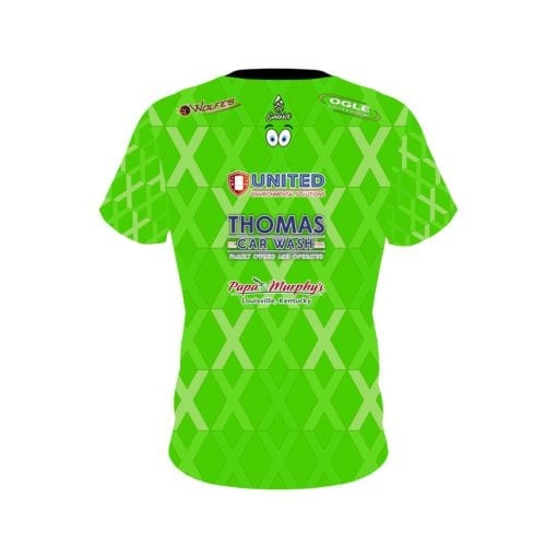 Matt Ogle DV8 Lime Green X Replica CoolWick Bowling Jersey - Image 2