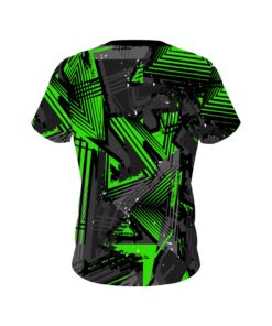 Alternative view of Plain Green Triangles CoolWick Bowling Jersey