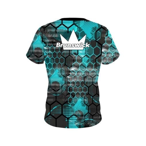 Brunswick Teal Honeycomb CoolWick Bowling Jersey - Image 2