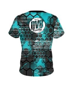 Alternative view of DV8 Teal Honeycomb CoolWick Bowling Jersey