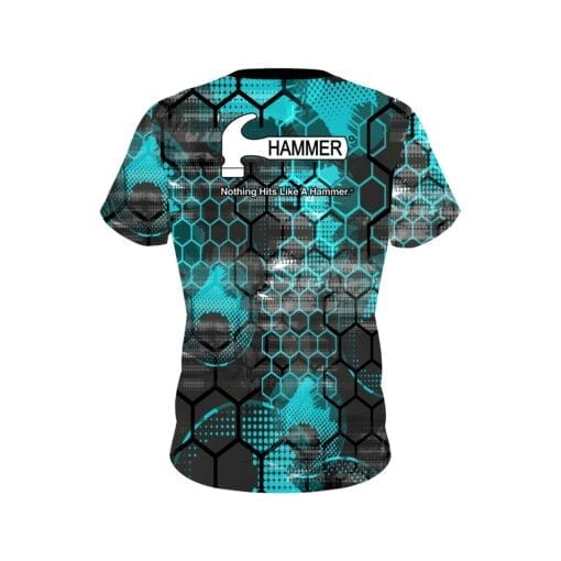 Hammer Teal Honeycomb CoolWick Bowling Jersey - Image 2