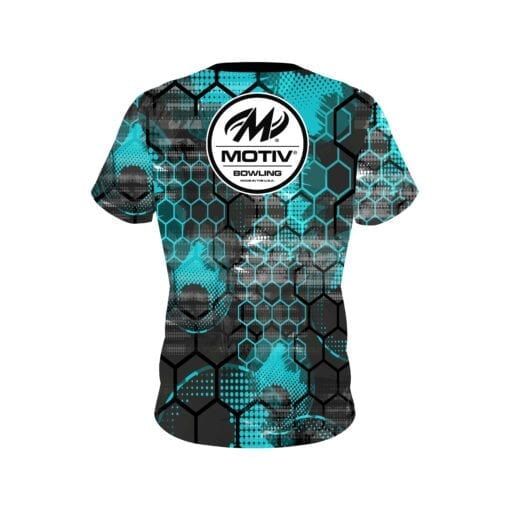 Motiv Teal Honeycomb CoolWick Bowling Jersey - Image 2