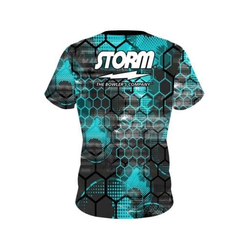 Storm Teal Honeycomb CoolWick Bowling Jersey - Image 2