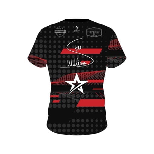 Stu Williams Red Black CoolWick Bowling Jersey - Image 2