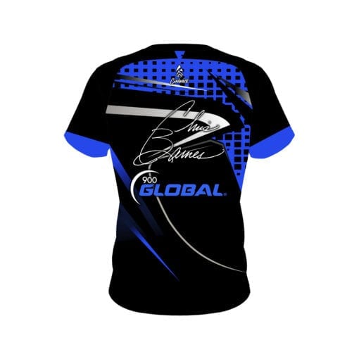 Chris Barnes Blue Slash CoolWick Bowling Jersey - Image 2