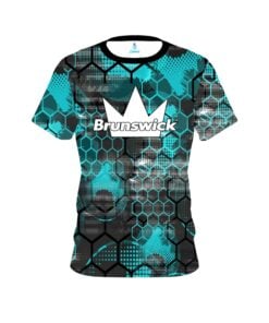 Brunswick Teal Honeycomb CoolWick Bowling Jersey