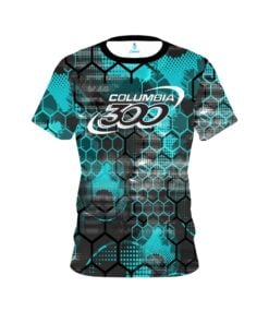 Columbia 300 Teal Honeycomb CoolWick Bowling Jersey