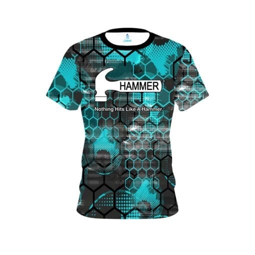 Hammer Teal Honeycomb CoolWick Bowling Jersey