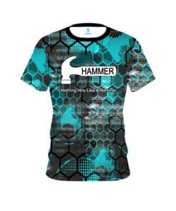 Hammer Teal Honeycomb CoolWick Bowling Jersey