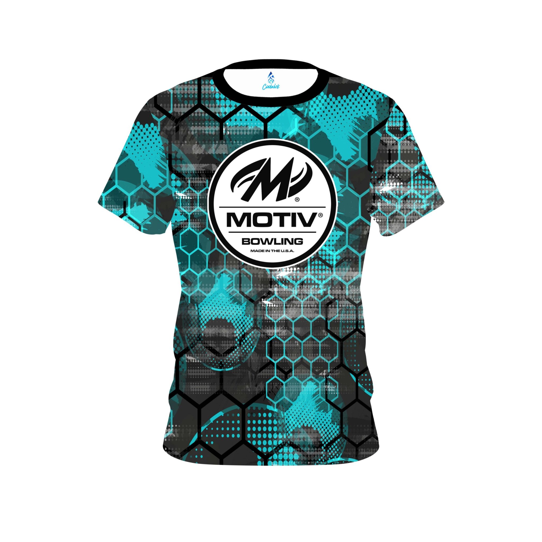 Motiv Teal Honeycomb CoolWick Bowling Jersey