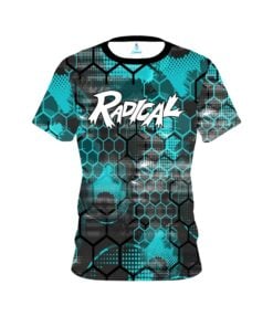 Radical Teal Honeycomb CoolWick Bowling Jersey