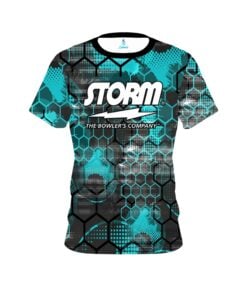 Storm Teal Honeycomb CoolWick Bowling Jersey
