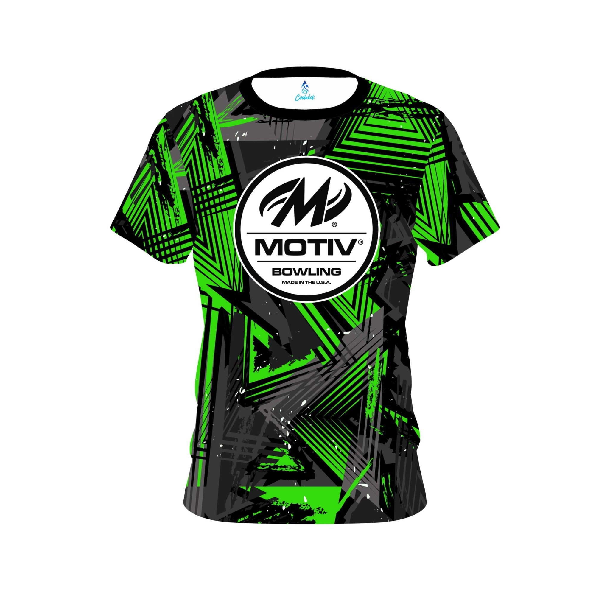 Motiv Green Triangles CoolWick Bowling Jersey