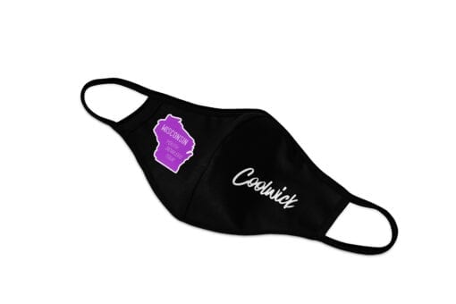 Wisconsin YBT Coolwick Black Purple Dye Sublimated Mask - Image 2