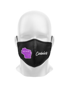 Wisconsin YBT Coolwick Black Purple Dye Sublimated Mask