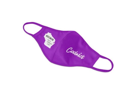 Wisconsin YBT Coolwick Purple White Dye Sublimated Mask - Image 2