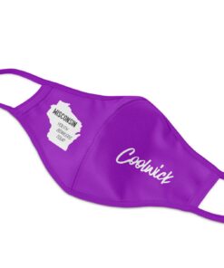 Alternative view of Wisconsin YBT Coolwick Purple White Dye Sublimated Mask