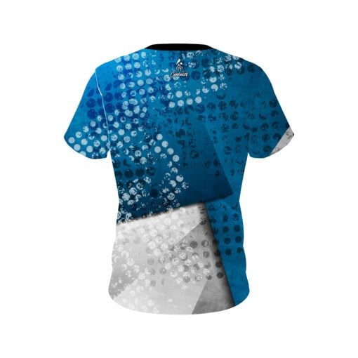 Plain Blue Grungey CoolWick Bowling Jersey - Image 2